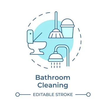 Bathroom cleaning soft blue concept icon Stock Illustration