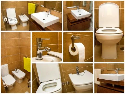 Bathroom collage Stock-Fotos