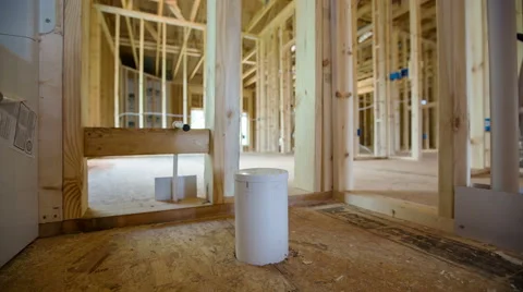 Bathroom Construction Early Stages Dolly Stock Footage 57754242