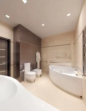 Bathroom contemporary style Stock Illustration