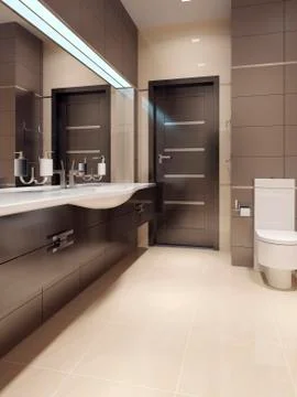 Bathroom in contemporary style Stock Illustration
