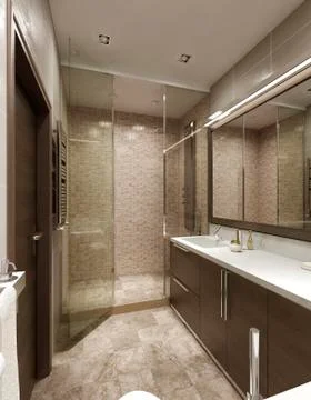 Bathroom contemporary style Stock Illustration
