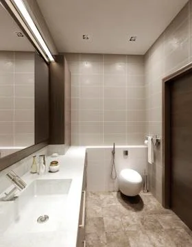 Bathroom contemporary style Stock Illustration