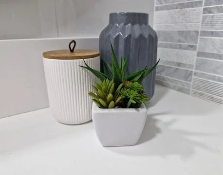 Bathroom decor objects Stock Photos