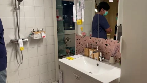 Bathroom design idea at IKEA Store Bang Yai inside Central Plaza Westgate Stock Footage 172348644