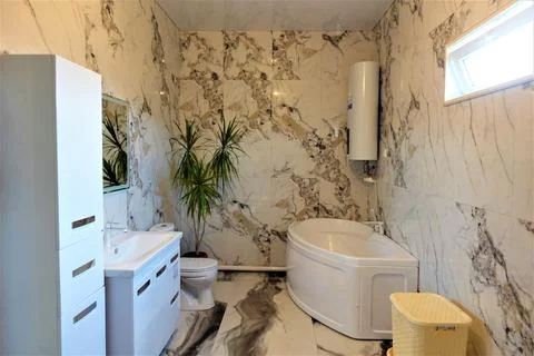 Bathroom design in a modern style Stock Photos