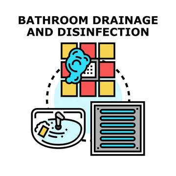 Bathroom drainage and disinfection vector concept Stock Illustration