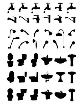 Bathroom elements Stock Illustration