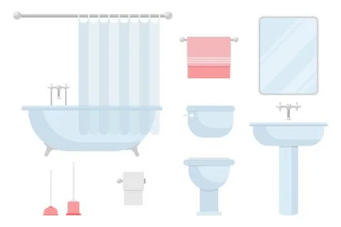 Bathroom equipment vector illustration Stock Illustration