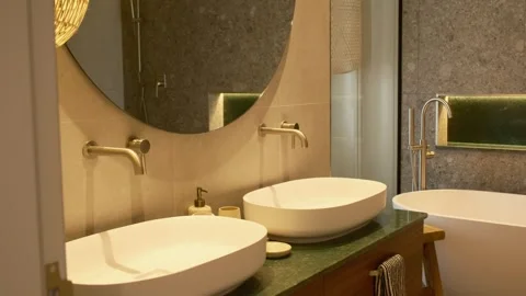 Bathroom in an expensive private villa in Dubai Stock Footage 272795176