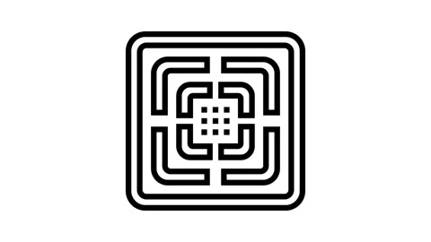 Bathroom extractor fan bathroom interior line icon animation Stock Footage 326136098