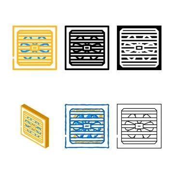 Bathroom extractor fan multipack bathroom interior color icon vector Stock Illustration