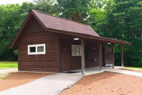 Bathroom Facilities at Lumber River State Park Stock Photos