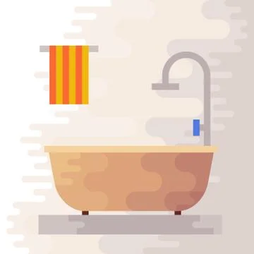 Bathroom flat icon. Stock Illustration