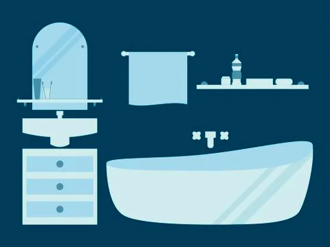 Bathroom in a flat style. Vector illustration Illustrazione stock