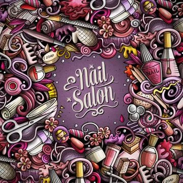 Bathroom hand drawn vector doodles illustration. Bath room frame card design. Stock Illustration