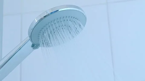Bathroom hand shower with water stream Stock Footage 68398044