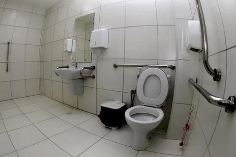 Bathroom with handrail Stock Photos