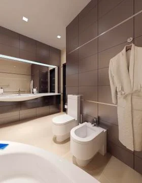 Bathroom high-tech style Illustrazione stock