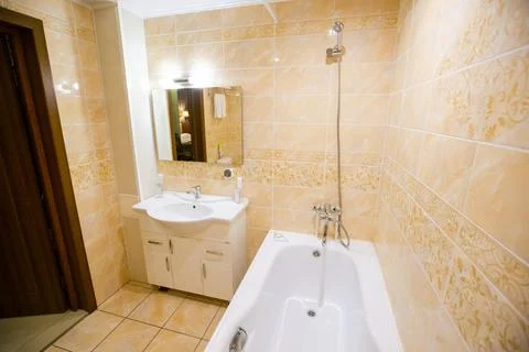 Bathroom in a hotel. Stock Photos