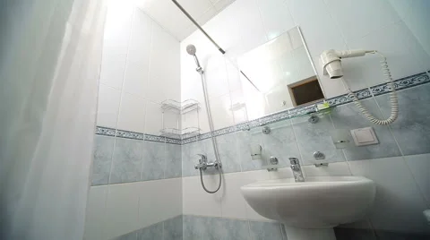 Bathroom in the hotel room Stock Footage 48136160