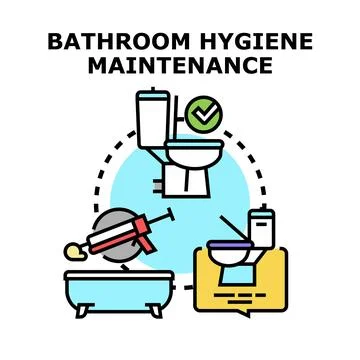 Bathroom hygiene maintenance concept vector illustration Stock Illustration
