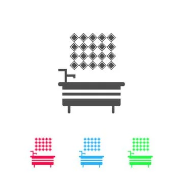 Bathroom icon flat. Stock Illustration