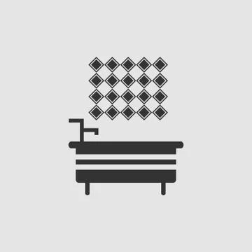 Bathroom icon flat. Stock Illustration