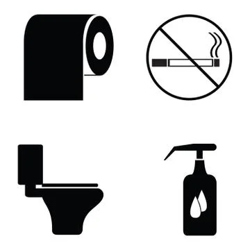 Bathroom icon set Stock Illustration