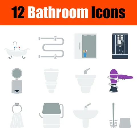 Bathroom Icon Set Stock Illustration