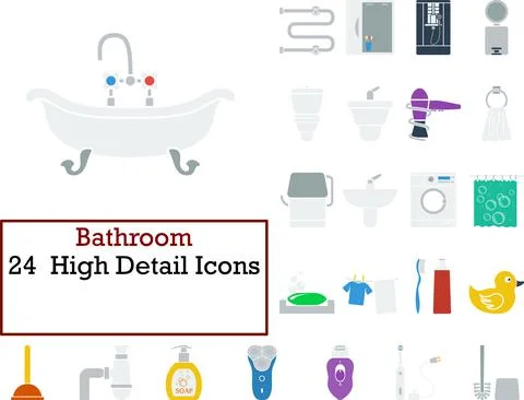 Bathroom Icon Set Stock Illustration