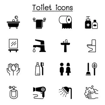 Bathroom icon set vector illustration graphic design Stock Illustration