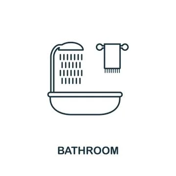 Bathroom icon. Simple element illustration. Bathroom outline icon design from Stock-Illustration