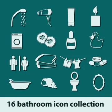 Bathroom icons Stock Illustration