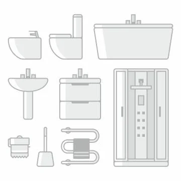 Bathroom icons Stock Illustration