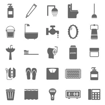 Bathroom icons on white background Stock-Illustration