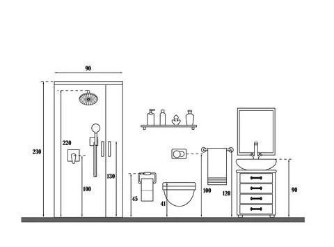 Bathroom in illustrator Illustrazione stock