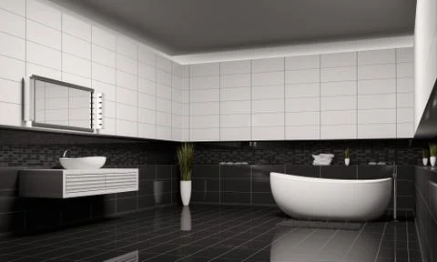 Bathroom interior 3d Stock Illustration