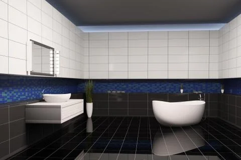Bathroom interior 3d Stock Illustration