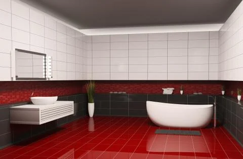Bathroom interior 3d Illustrazione stock