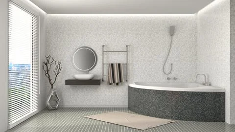 Bathroom interior. 3D illustration Ilustración de archivo