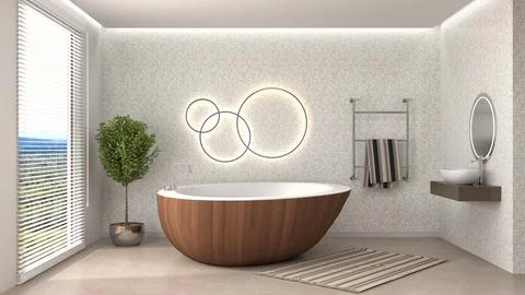 Bathroom interior. 3D illustration Ilustración de archivo