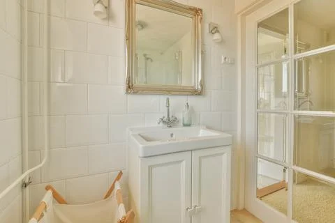 Bathroom interior with ceramic sink Stock Photos