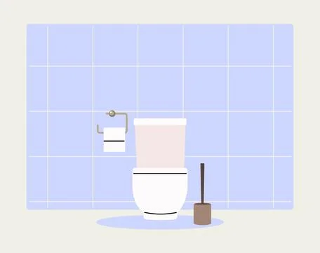 Bathroom Interior Clean Washroom Background Cartoon Vector Illustration Ilustración de archivo