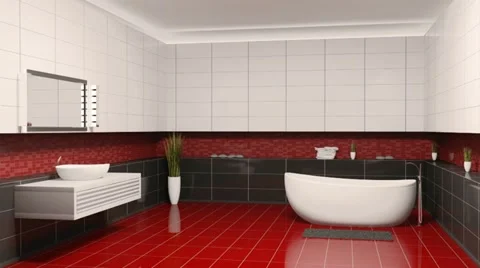 Bathroom interior creation Stock Footage 12567655