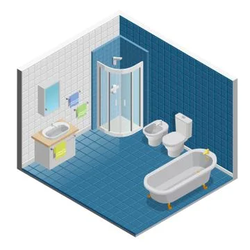 Bathroom Interior Design Illustrazione stock