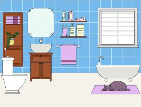 Bathroom interior design. Stock Illustration