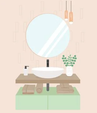 Bathroom interior design Stock Illustration