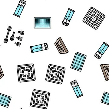 Bathroom interior home vector seamless pattern Stock Illustration
