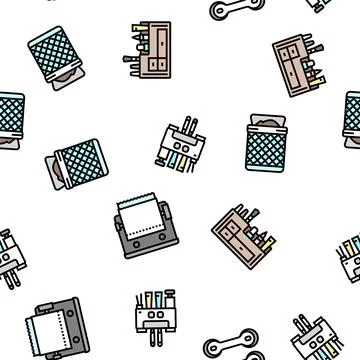 Bathroom interior home vector seamless pattern Stock Illustration